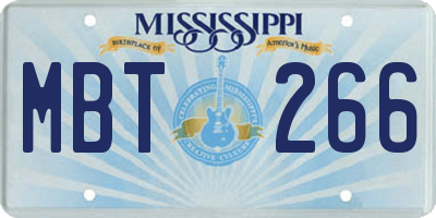 MS license plate MBT266