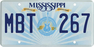 MS license plate MBT267
