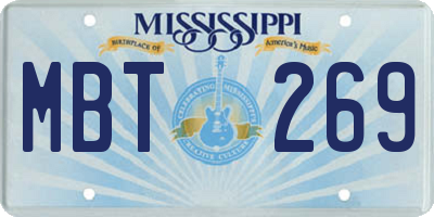 MS license plate MBT269