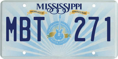 MS license plate MBT271