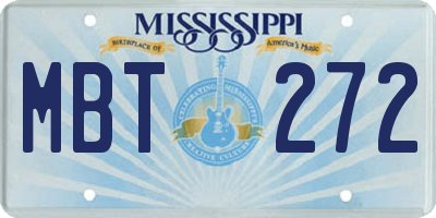 MS license plate MBT272