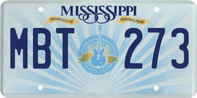 MS license plate MBT273