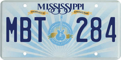 MS license plate MBT284