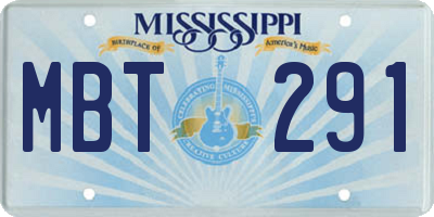 MS license plate MBT291