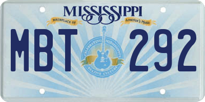 MS license plate MBT292