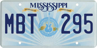 MS license plate MBT295