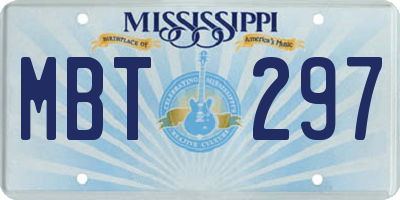 MS license plate MBT297