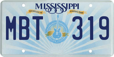 MS license plate MBT319