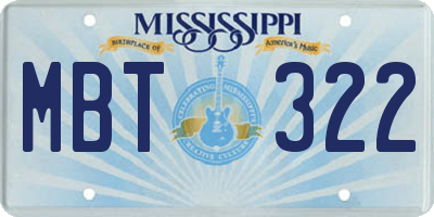 MS license plate MBT322