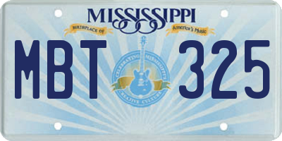 MS license plate MBT325
