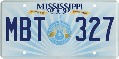 MS license plate MBT327