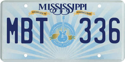 MS license plate MBT336