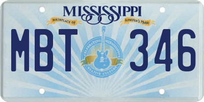 MS license plate MBT346