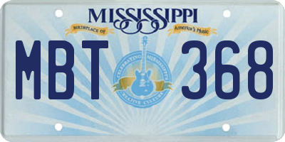MS license plate MBT368