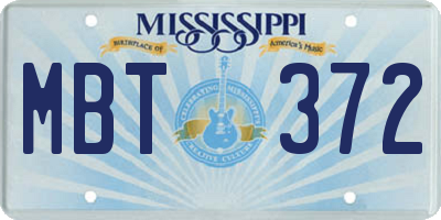 MS license plate MBT372