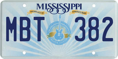 MS license plate MBT382