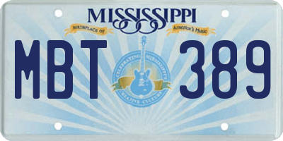 MS license plate MBT389