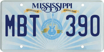 MS license plate MBT390