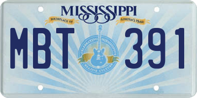 MS license plate MBT391
