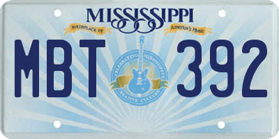 MS license plate MBT392