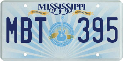 MS license plate MBT395