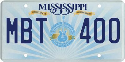 MS license plate MBT400