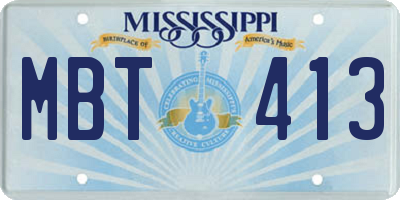 MS license plate MBT413