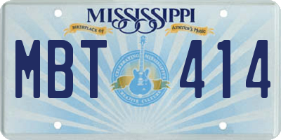 MS license plate MBT414