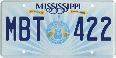 MS license plate MBT422