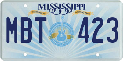 MS license plate MBT423