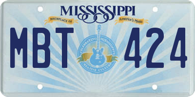 MS license plate MBT424