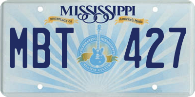 MS license plate MBT427
