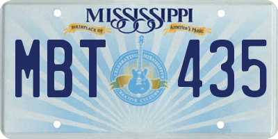 MS license plate MBT435