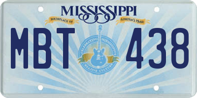MS license plate MBT438