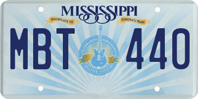 MS license plate MBT440