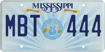 MS license plate MBT444