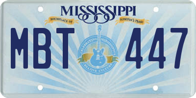MS license plate MBT447
