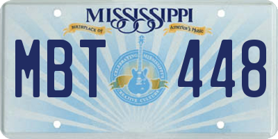 MS license plate MBT448