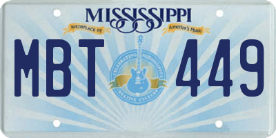 MS license plate MBT449