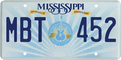 MS license plate MBT452