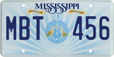 MS license plate MBT456