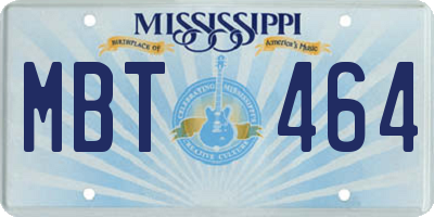MS license plate MBT464