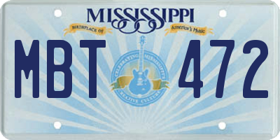 MS license plate MBT472