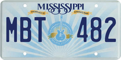 MS license plate MBT482