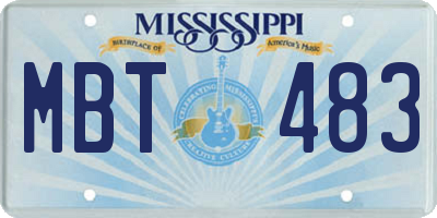 MS license plate MBT483