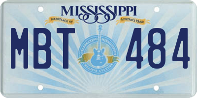MS license plate MBT484