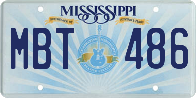 MS license plate MBT486