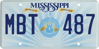MS license plate MBT487