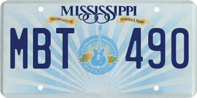 MS license plate MBT490