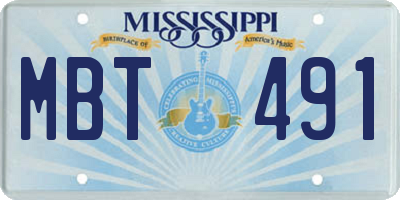 MS license plate MBT491